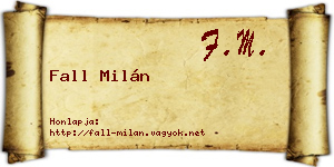 Fall Milán névjegykártya